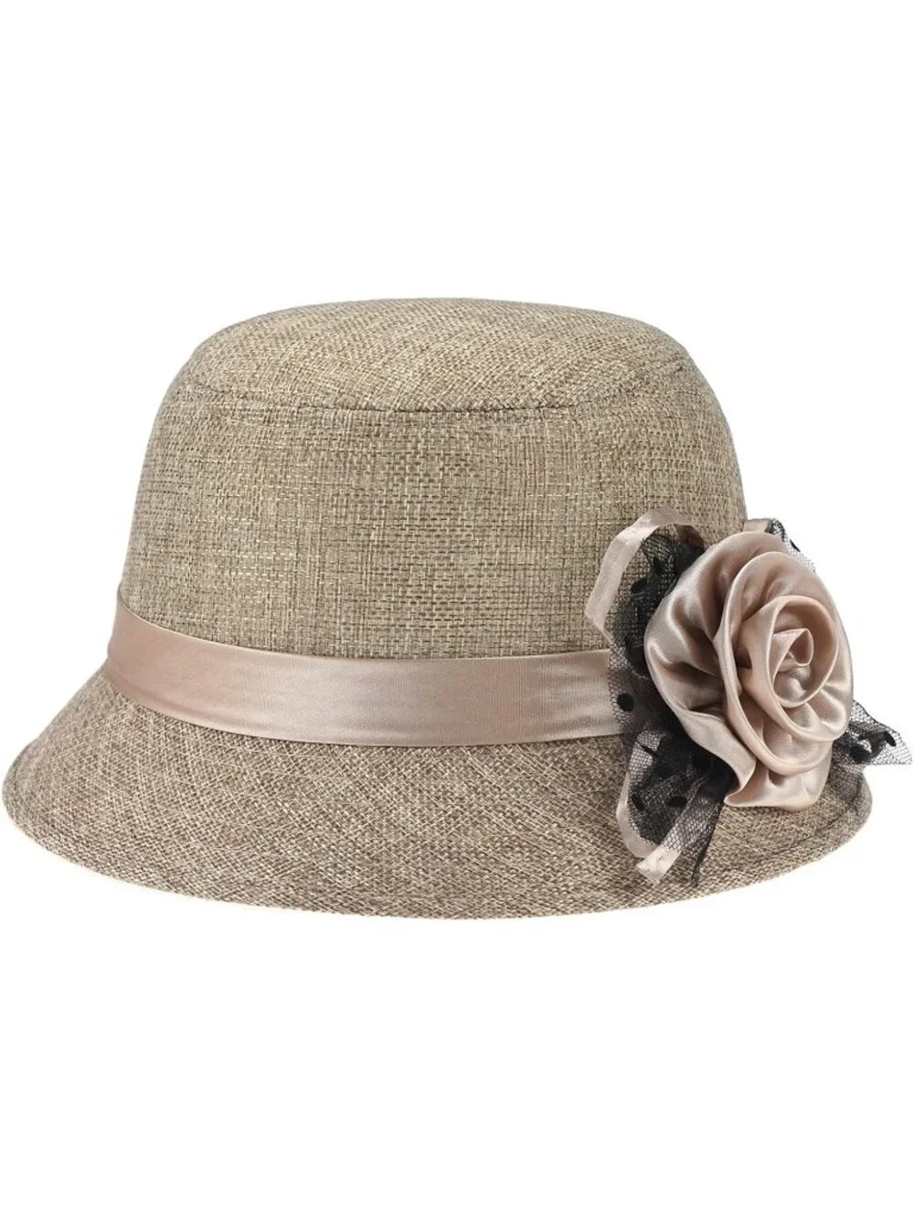 Glamorstar Vintage Felt Cloche Hat Winter Floral Fedora Bucket Hat Bowler Hats - Picture 1 of 7